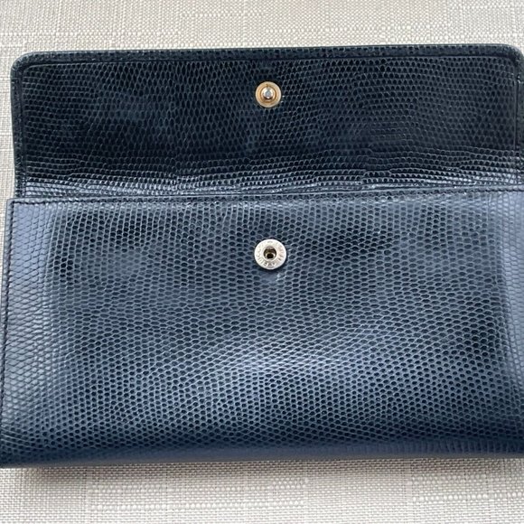 Salvatore Ferragamo Women Long Wallet Crocodile Leather Trifold Kisslock Italy - Picture 5 of 12